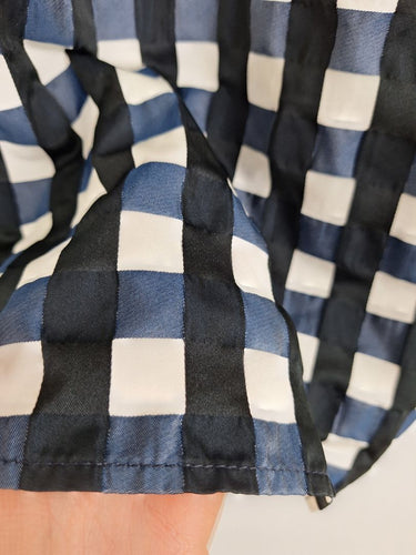Second-Hand - POL Navy Gingham Textured Tank Top Size 8 - SwapUp