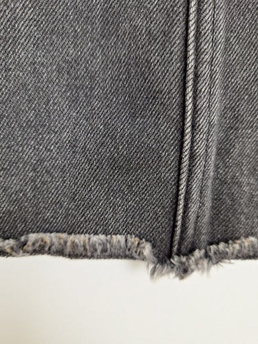 Second-Hand - Auguste Washed Black Raw Edge Denim Skirt Size 10 - SwapUp