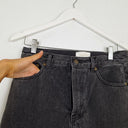 Second-Hand - Auguste Washed Black Raw Edge Denim Skirt Size 10 - SwapUp