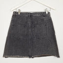 Second-Hand - Auguste Washed Black Raw Edge Denim Skirt Size 10 - SwapUp