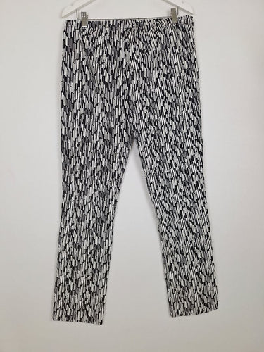 Second-Hand - Blue Illusion Casual Lined Patterned Stretch Pants Size 20 - SwapUp