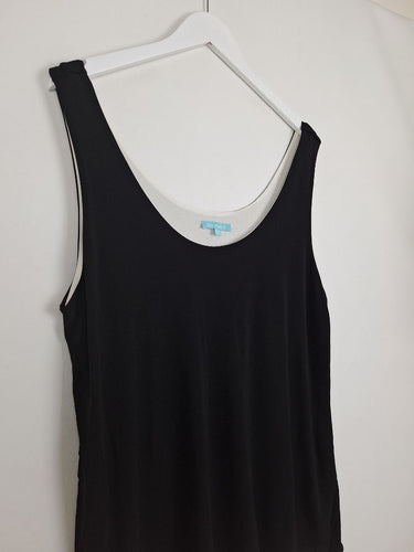 Second-Hand - Blue Illusion Essential Black Flowy Singlet Top Size 18 - SwapUp