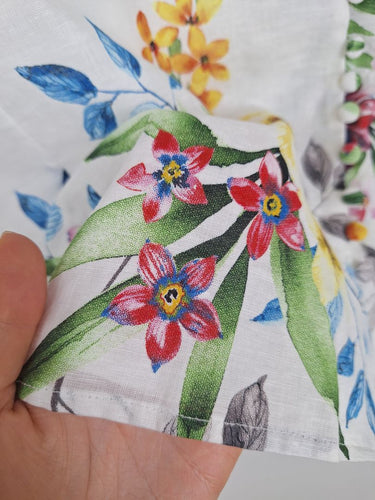 Second-Hand - Blue Illusion Realxed Blooming Florals Button up Blouse Size 18 - SwapUp