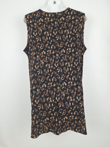 Second-Hand - Taking Shape Abstract Brown and Black Tunic Dress Size 22 - SwapUp