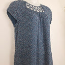 Second-Hand - Blue Illusion Speckled Blue Weave Cut Out Midi Dress Size XXXL - SwapUp