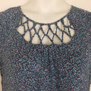 Second-Hand - Blue Illusion Speckled Blue Weave Cut Out Midi Dress Size XXXL - SwapUp