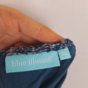 Second-Hand - Blue Illusion Speckled Blue Weave Cut Out Midi Dress Size XXXL - SwapUp