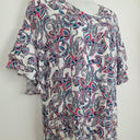 Second-Hand - Blue Illusion Purple Teal Paisley Midi Dress Size XL - SwapUp
