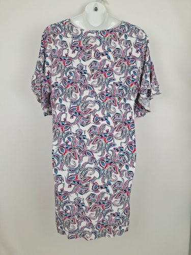 Second-Hand - Blue Illusion Purple Teal Paisley Midi Dress Size XL - SwapUp