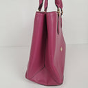 Second-Hand - Laura Jones Berry Pink Hinge Hardware Handbag - SwapUp
