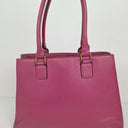 Second-Hand - Laura Jones Berry Pink Hinge Hardware Handbag - SwapUp