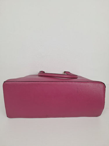 Second-Hand - Laura Jones Berry Pink Hinge Hardware Handbag - SwapUp
