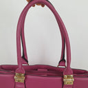 Second-Hand - Laura Jones Berry Pink Hinge Hardware Handbag - SwapUp