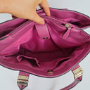 Second-Hand - Laura Jones Berry Pink Hinge Hardware Handbag - SwapUp