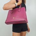 Second-Hand - Laura Jones Berry Pink Hinge Hardware Handbag - SwapUp