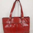 Second-Hand - Laura Jones Rectangular Red Patent Oversized Bag - SwapUp