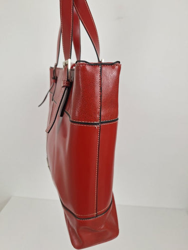 Second-Hand - Laura Jones Rectangular Red Patent Oversized Bag - SwapUp