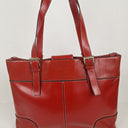 Second-Hand - Laura Jones Rectangular Red Patent Oversized Bag - SwapUp