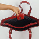 Second-Hand - Laura Jones Rectangular Red Patent Oversized Bag - SwapUp