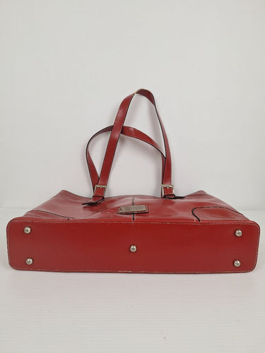 Second-Hand - Laura Jones Rectangular Red Patent Oversized Bag - SwapUp
