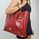 Second-Hand - Laura Jones Rectangular Red Patent Oversized Bag - SwapUp