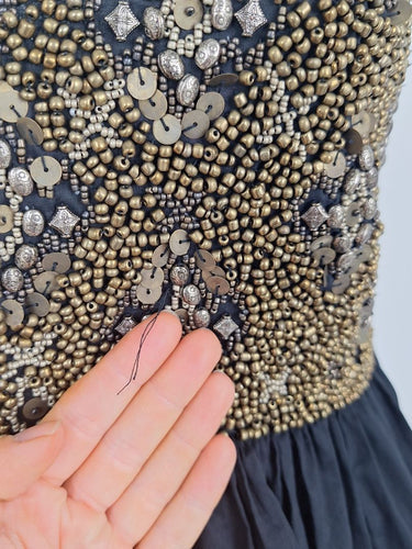 Second-Hand - One Teaspoon Gold Rush Beaded Mini Dress Size 12 - SwapUp