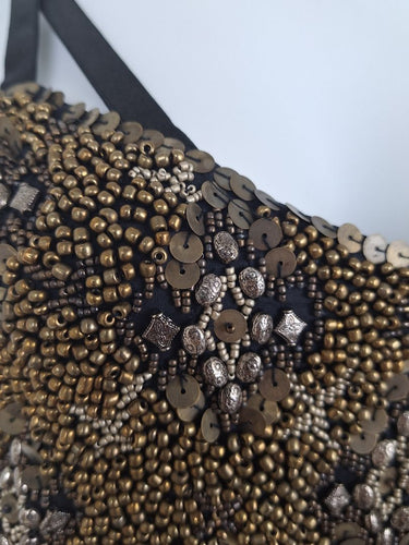 Second-Hand - One Teaspoon Gold Rush Beaded Mini Dress Size 12 - SwapUp