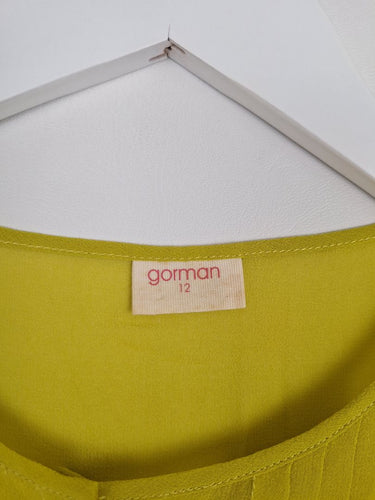 Second-Hand - Gorman Ochre Sheer Silk Button Up Top Size 12 - SwapUp