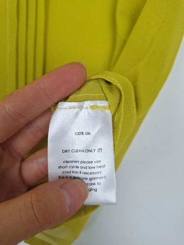 Second-Hand - Gorman Ochre Sheer Silk Button Up Top Size 12 - SwapUp