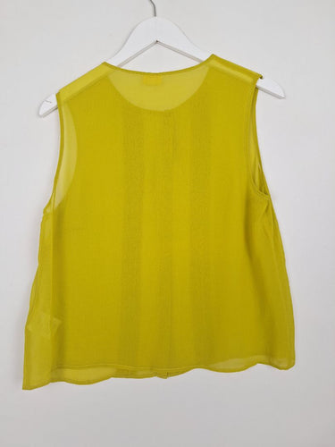 Second-Hand - Gorman Ochre Sheer Silk Button Up Top Size 12 - SwapUp