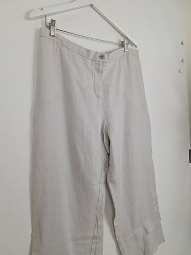 Second-Hand - Blue Illusion Moonstone Linen Layered Hem Pants Size XXXL - SwapUp