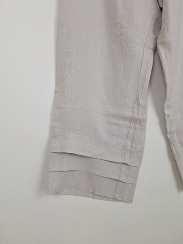 Second-Hand - Blue Illusion Moonstone Linen Layered Hem Pants Size XXXL - SwapUp