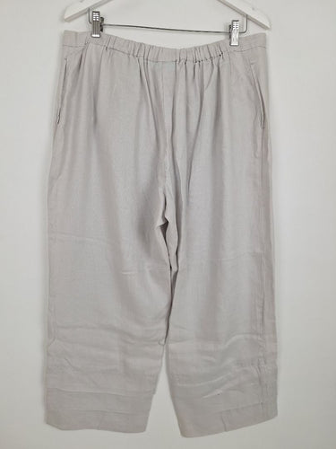 Second-Hand - Blue Illusion Moonstone Linen Layered Hem Pants Size XXXL - SwapUp