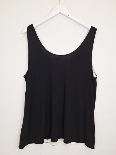 Second-Hand - Blue Illusion Essential Black Flowy Singlet Top Size 18 - SwapUp