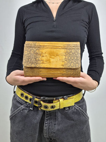 Second-Hand - NMBR NINE Omy Golden Reptile Envelope Clutch - SwapUp