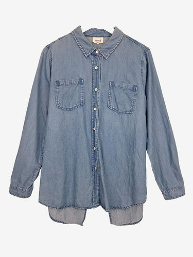 Seed Chambray Layered Open Back Shirt Size 14