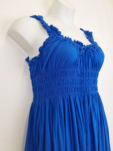 Second-Hand - Mister Zimi Vibrant Blue Ruffle Trim Picnic Dress Size 12 - SwapUp