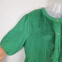 Second-Hand - Zjoosh Earthy Green Linen Pin Pleat Dress Size 12 - SwapUp
