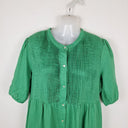 Second-Hand - Zjoosh Earthy Green Linen Pin Pleat Dress Size 12 - SwapUp