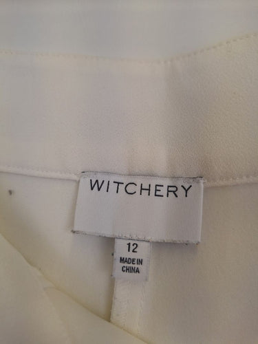 Second-Hand - Witchery White Pearl Tailored Culottes Size 12 - SwapUp