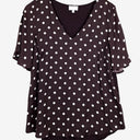 Second-Hand - Witchery Chocolate Polka Dot Duo Top Size M - SwapUp