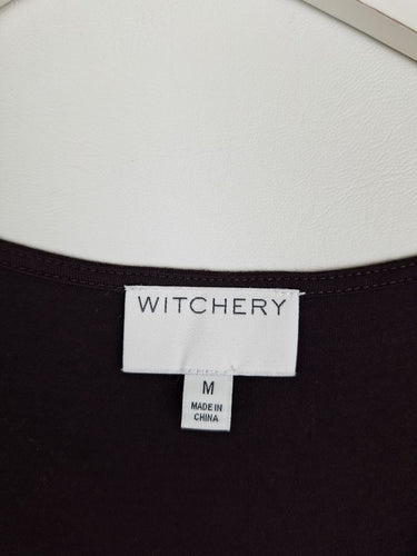 Second-Hand - Witchery Chocolate Polka Dot Duo Top Size M - SwapUp