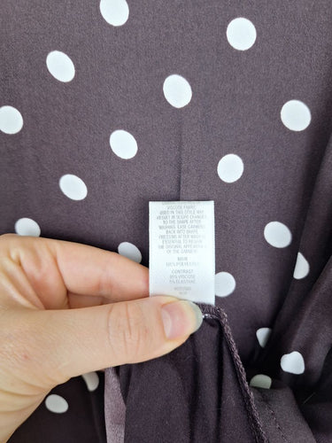 Second-Hand - Witchery Chocolate Polka Dot Duo Top Size M - SwapUp