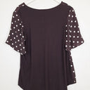 Second-Hand - Witchery Chocolate Polka Dot Duo Top Size M - SwapUp