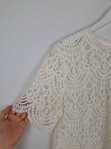 Second-Hand - Decjuba Ivory Mia Pretty Lace Dress Size M - SwapUp