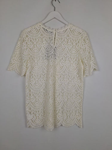 Second-Hand - Decjuba Ivory Mia Pretty Lace Dress Size M - SwapUp