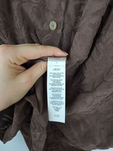 Second-Hand - Lorna Jane Espresso Dusty Palm Towelling Oversized Skirt Size M - SwapUp