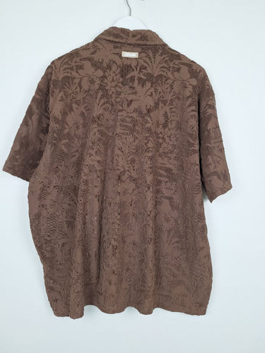 Second-Hand - Lorna Jane Espresso Dusty Palm Towelling Oversized Skirt Size M - SwapUp