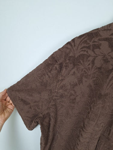 Second-Hand - Lorna Jane Espresso Dusty Palm Towelling Oversized Skirt Size M - SwapUp