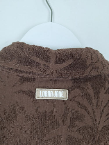 Second-Hand - Lorna Jane Espresso Dusty Palm Towelling Oversized Skirt Size M - SwapUp